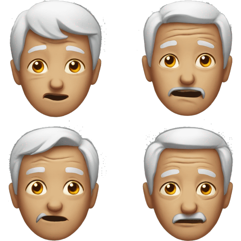 old people with neutral emotions emoji