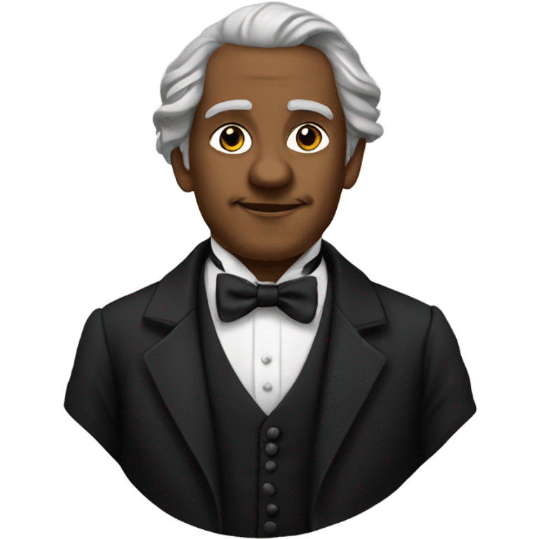 19th century writer in a black tuxedo with a bow tie emoji