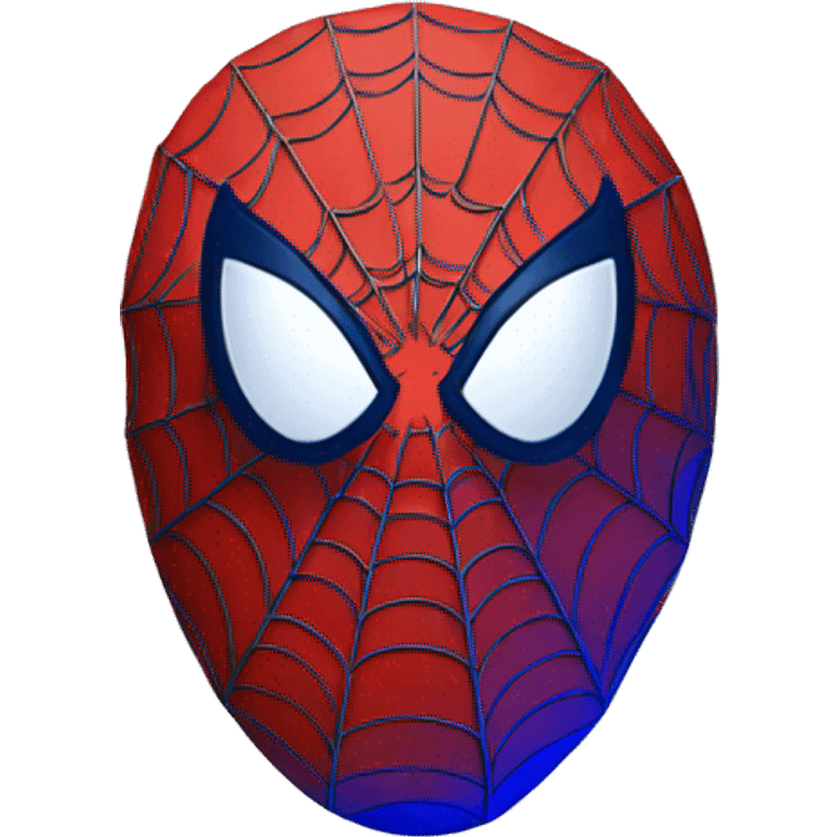 Spiderman face round red and blue emoji