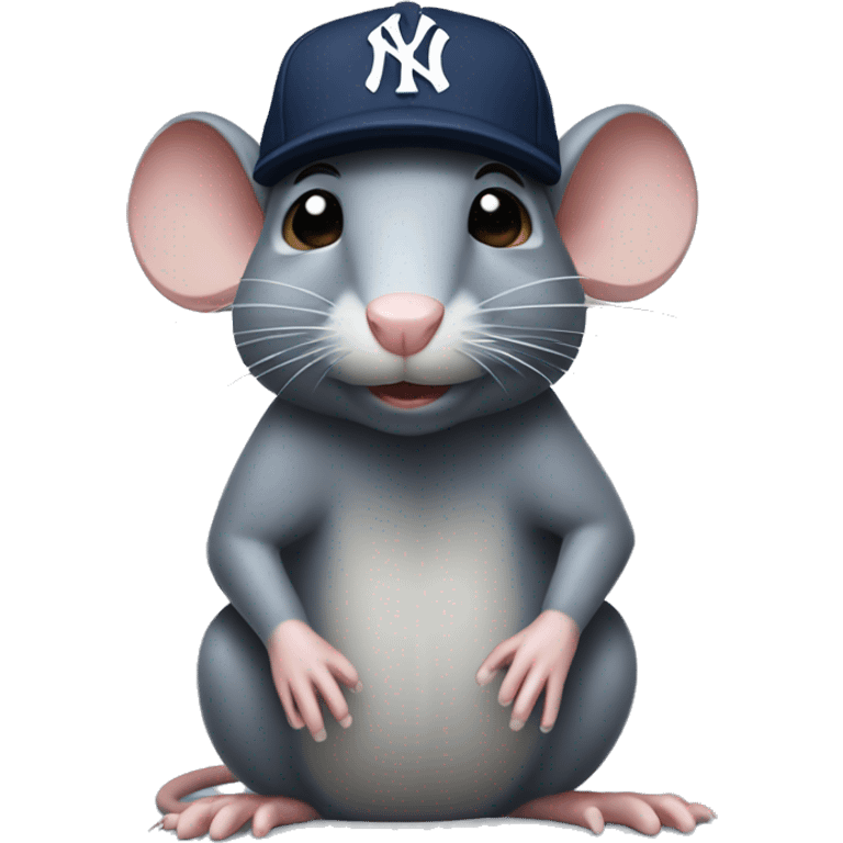 Rat wearing New York yankee cap emoji