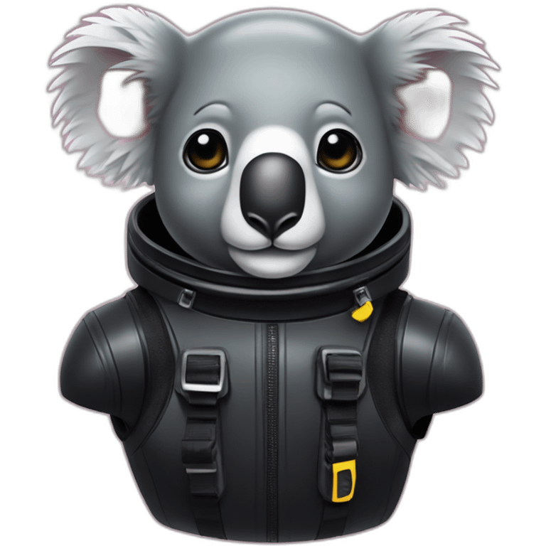 koala in black rubber shiny diving suit emoji