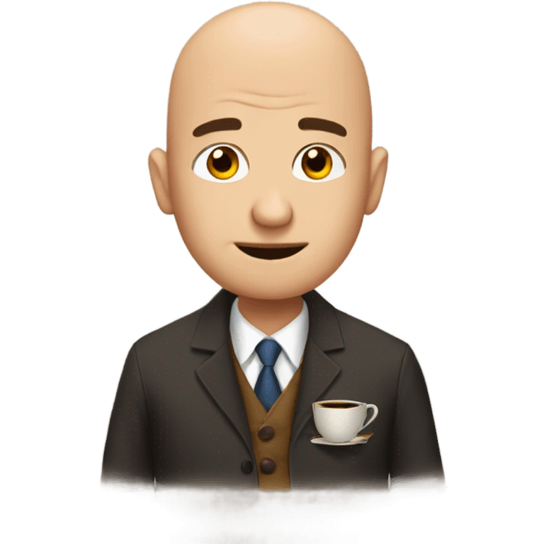 Good morning dad, bald head with coffee emoji