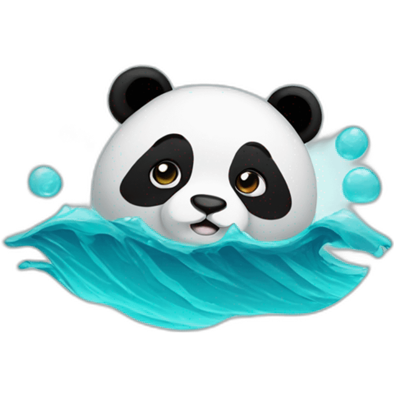 Panda in ocean  emoji