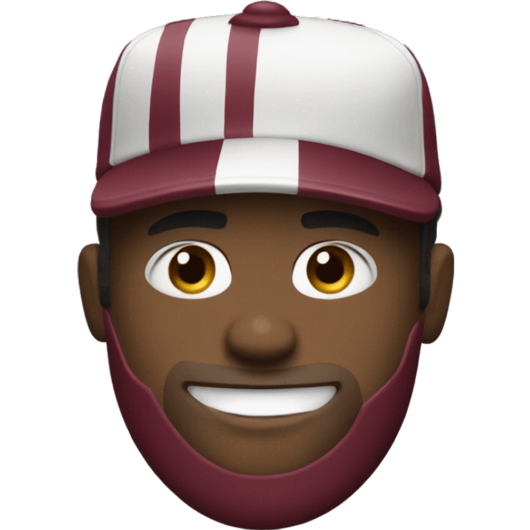 Baseball player with burgundy colored uniform emoji