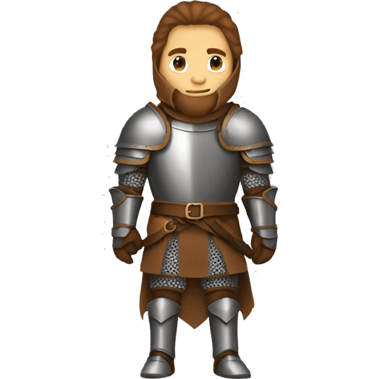 Medieval knight with brown armor emoji