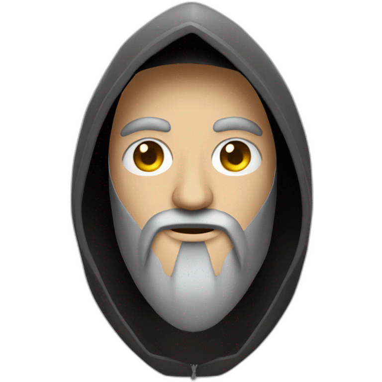 Hacker with computer hood and beard emoji