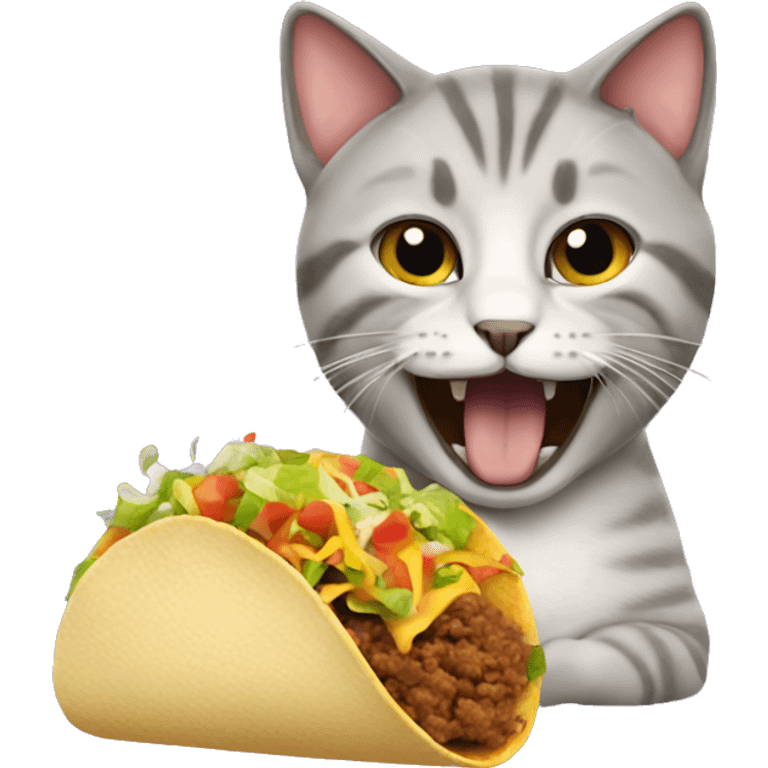 Cat eating a taco emoji