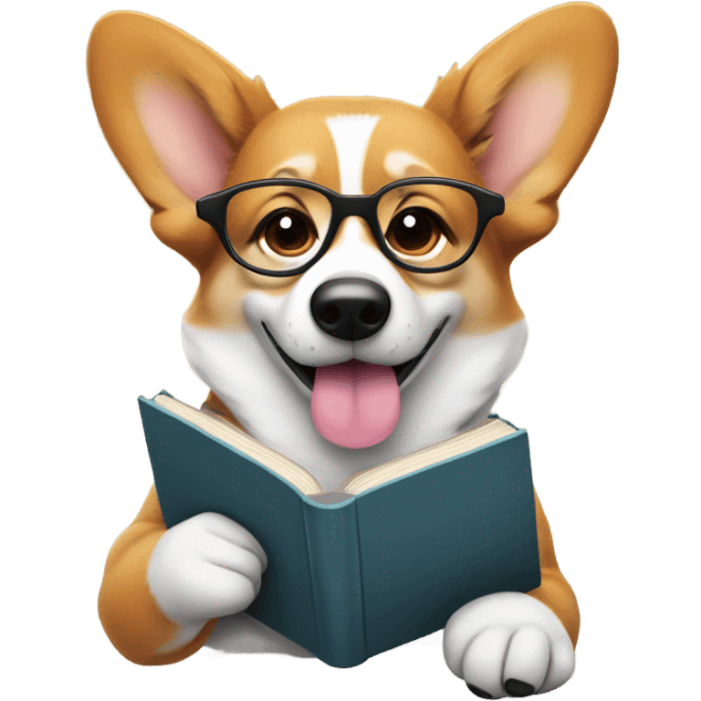 Smart corgi emoji