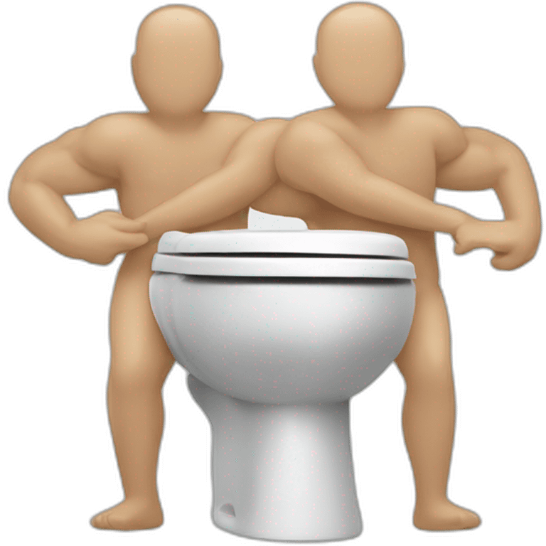 toilet with two human arms emoji