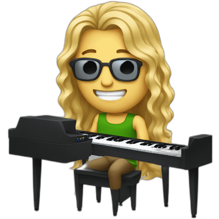 man with long wavy blonde hair PLAYING SYNTHES KEYBOARDS emoji