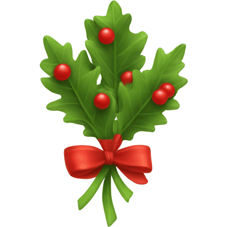 Mistletoe in red ribbon emoji