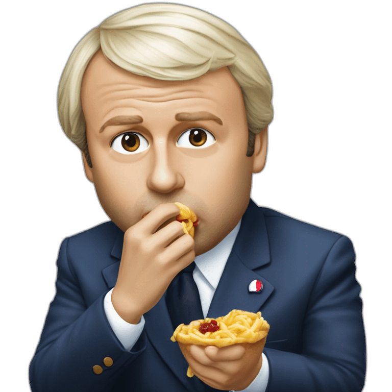 emmanuel macron eating jean marie le pen emoji