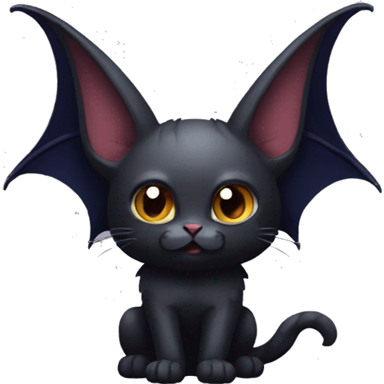 Black-Vampire-Batty-Cat-Fakémon-Cat With Bat-wings as ears  emoji