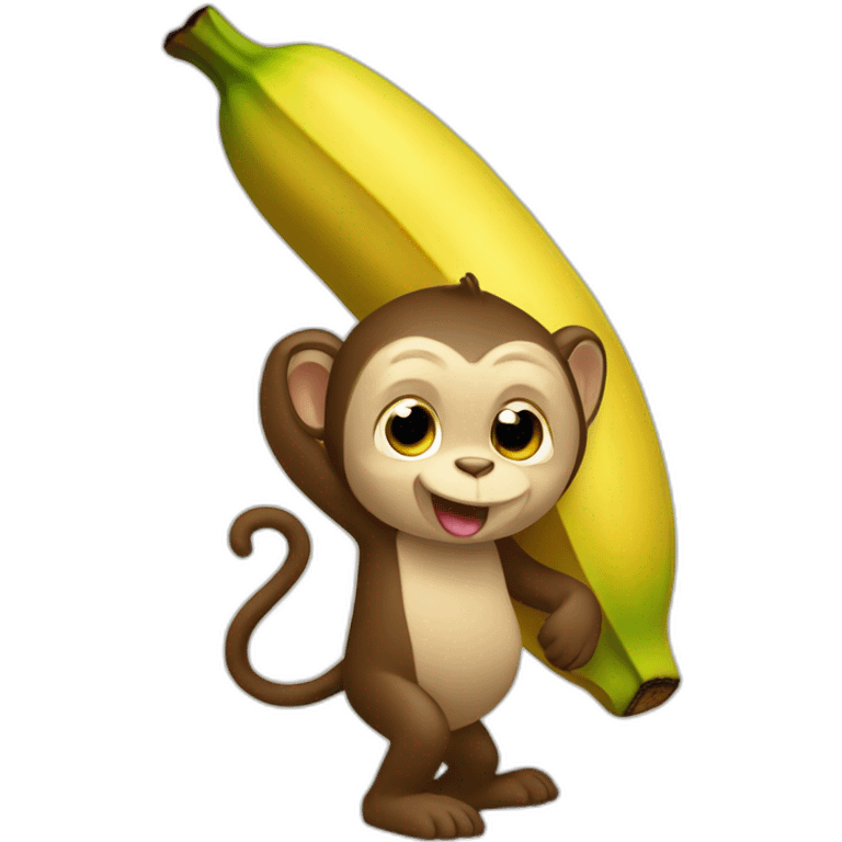 Banana comendo o macaco emoji