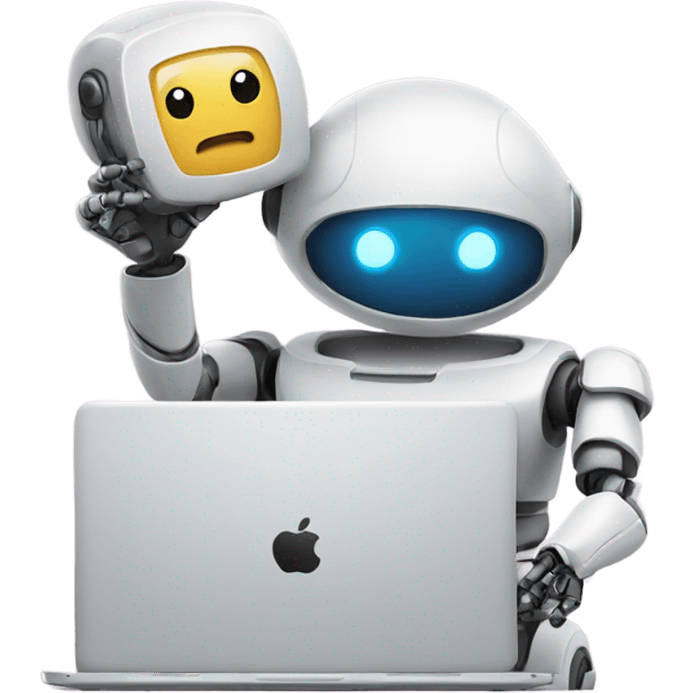 laptop and cute robot emoji