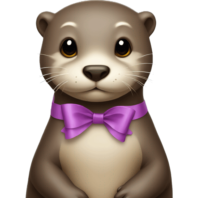 an otter with a ribbon on it emoji