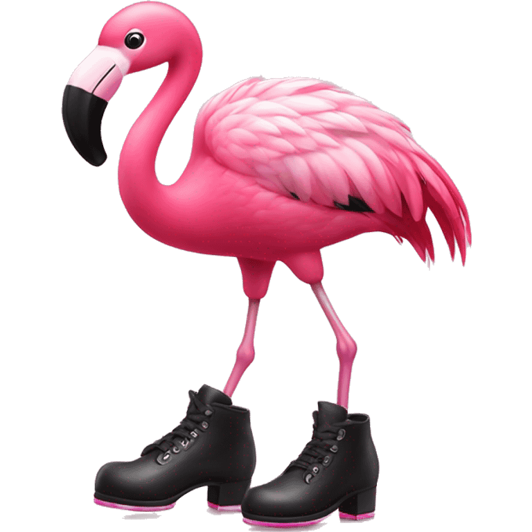 pink flamingo with tap dancing shoes emoji