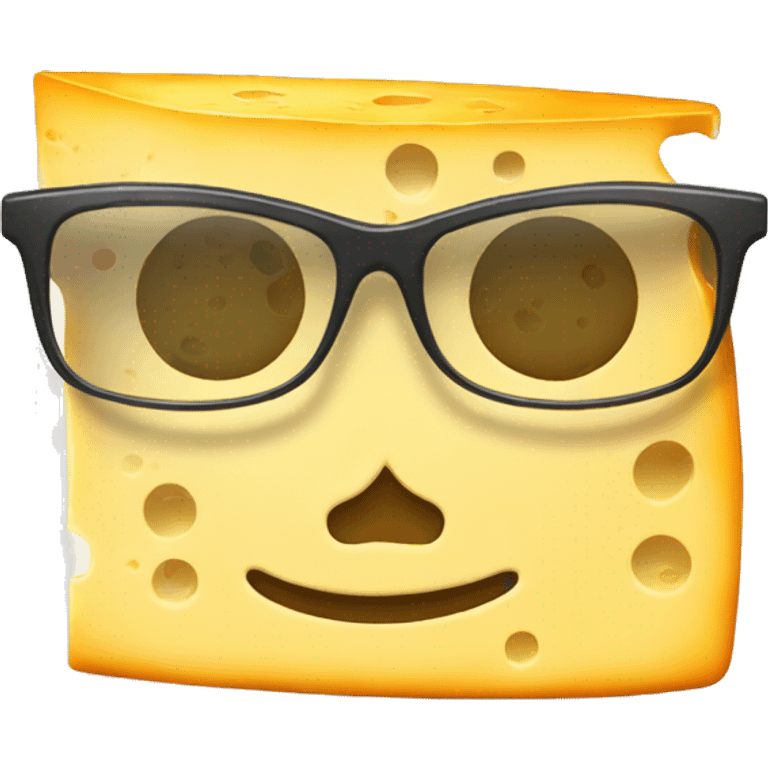 Cheese with glasses emoji