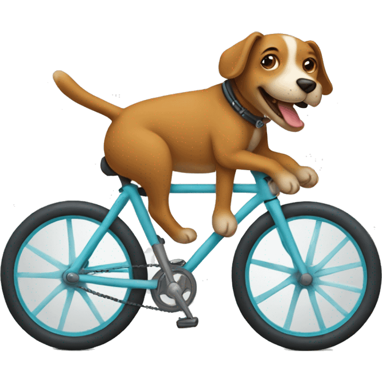 Dog riding a bike emoji