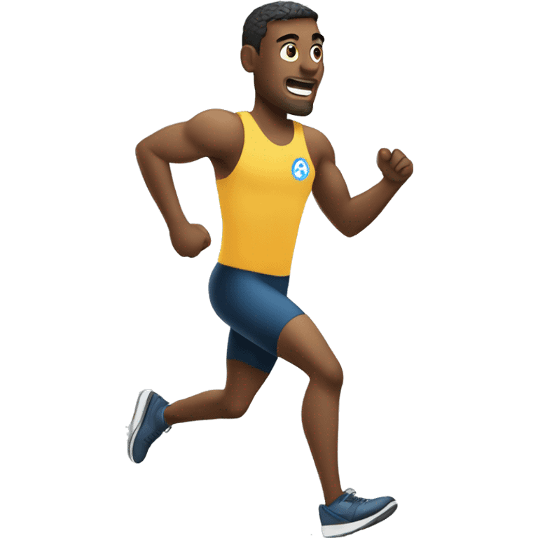 Disabled athlete man running with a prosthetic leg emoji