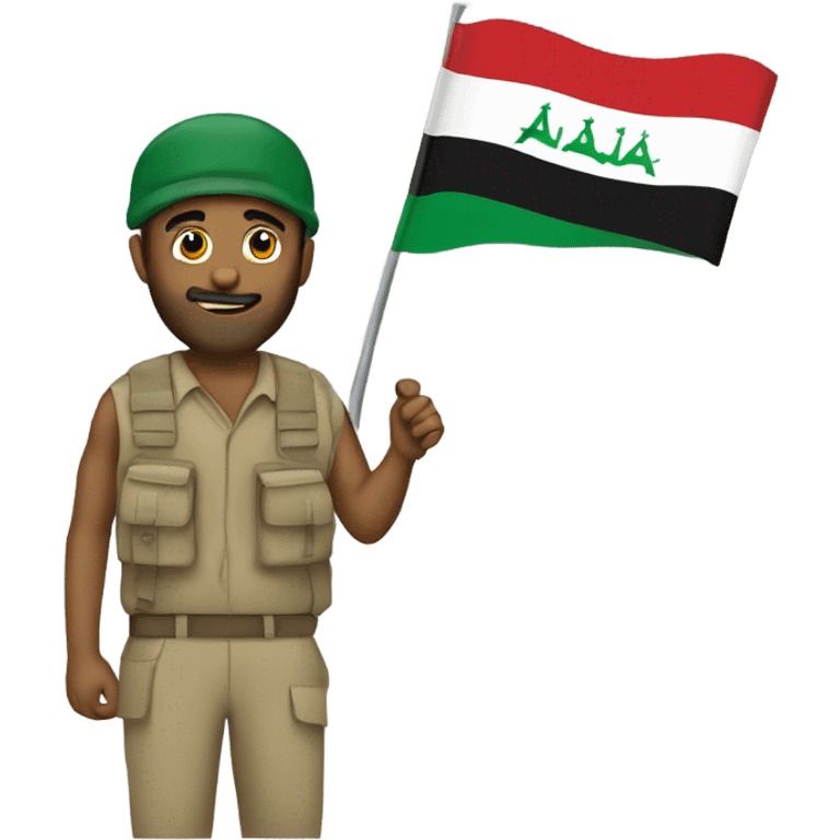 Iraq flag man holding emoji