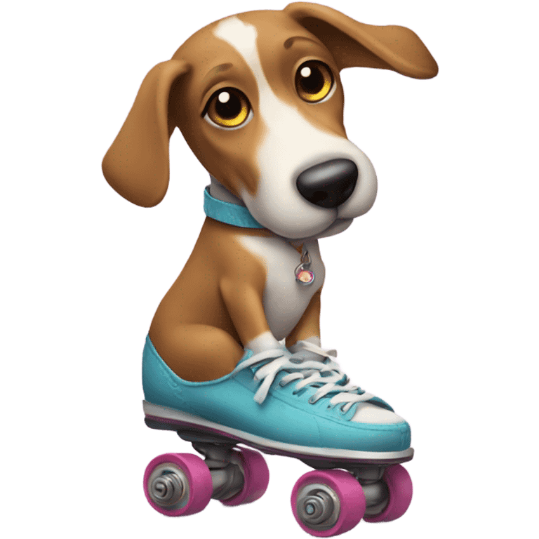 Dog on roller skates emoji