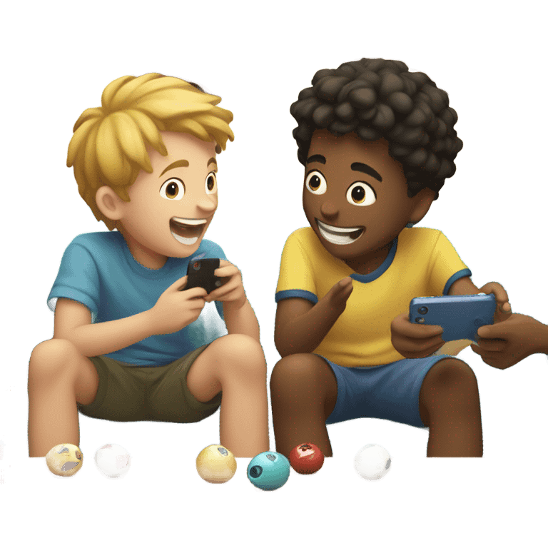 boys having fun indoors emoji