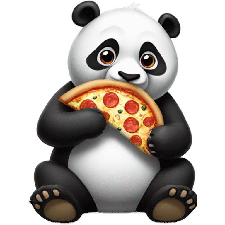 Panda eating pizza emoji