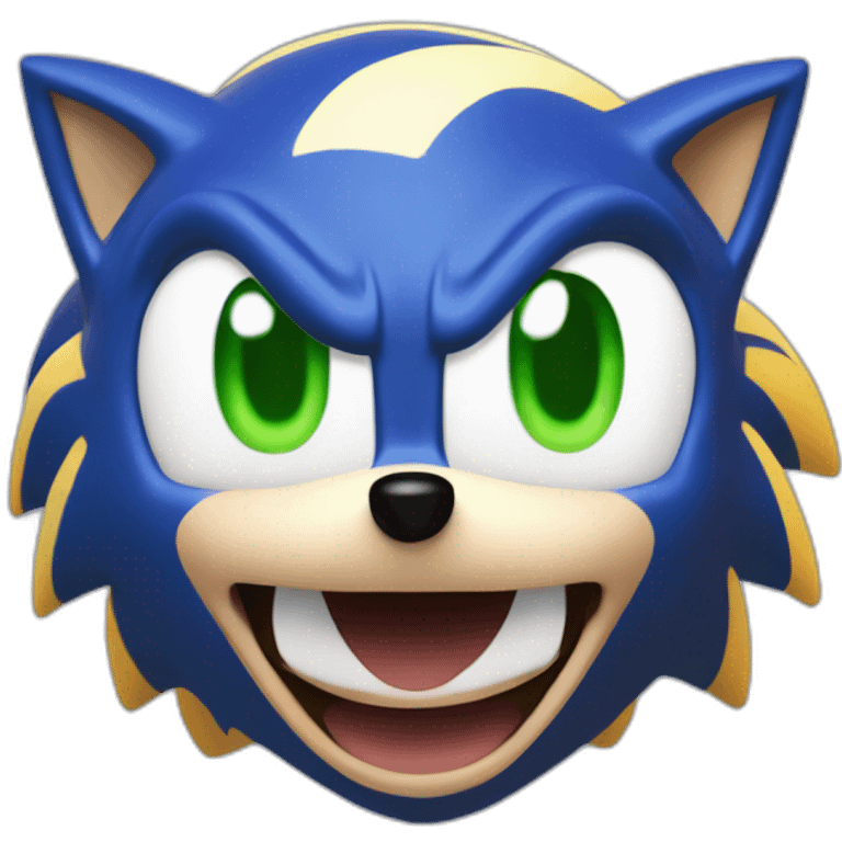 Sonic The Hedgehog from SEGA, Blue Fur with a green eyes, Sonic Unleashed style emoji