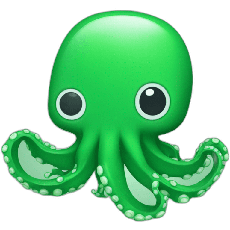 Green pixel art octopus with square head emoji