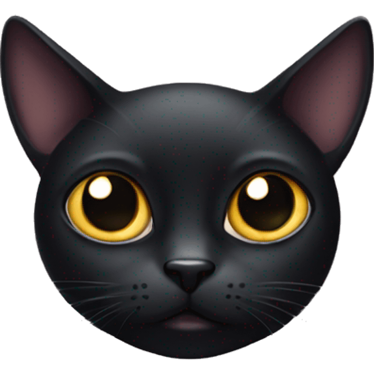 Black cat with big eyes  emoji