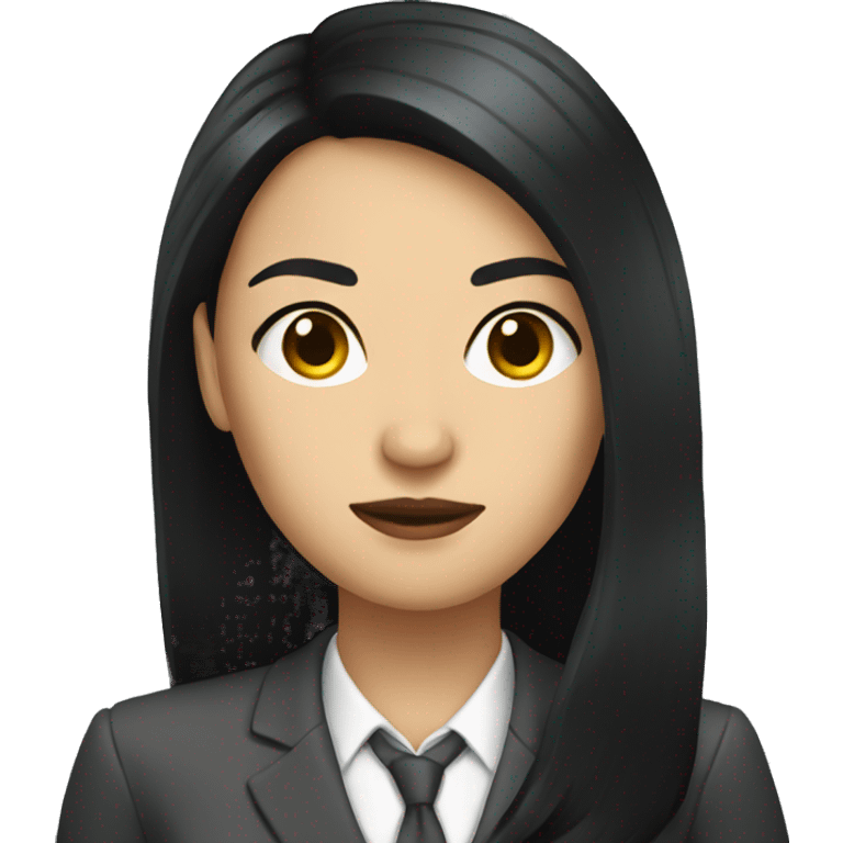 Female defense attorney with long black hair emoji