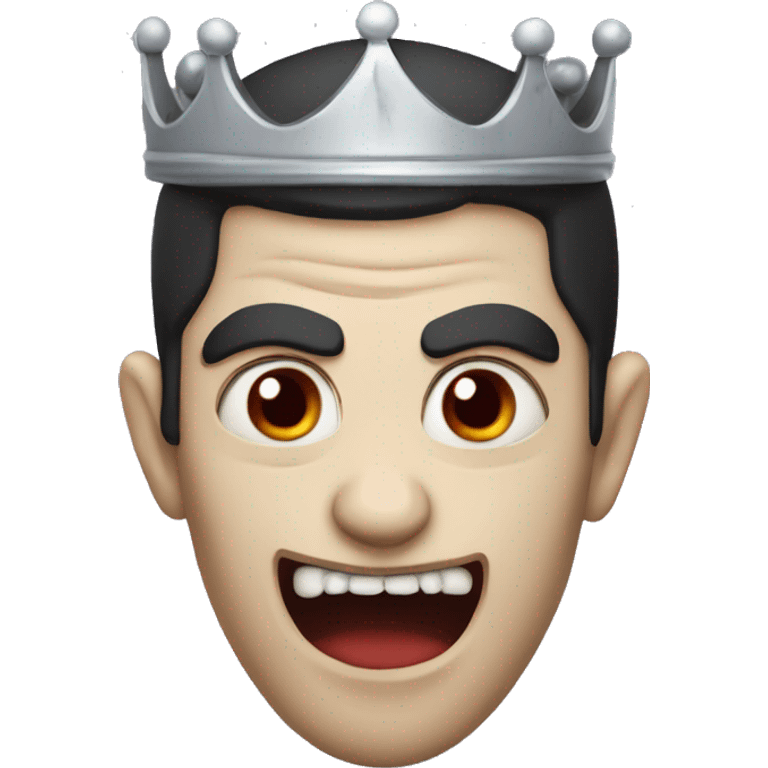 Vampire with veins under eyes, and a crown emoji