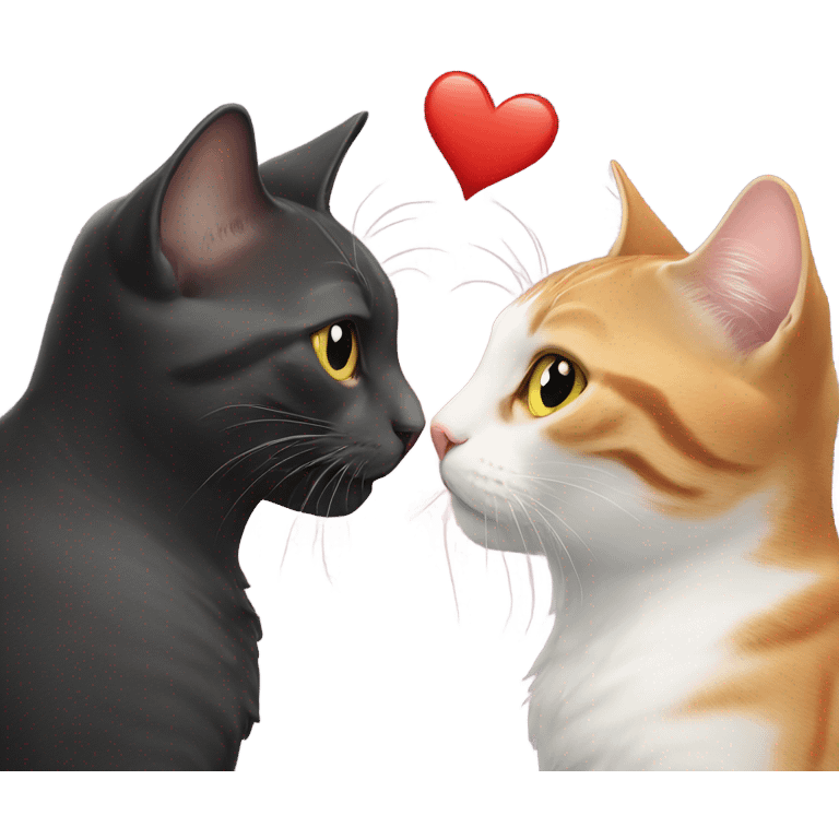 Two cats in love emoji