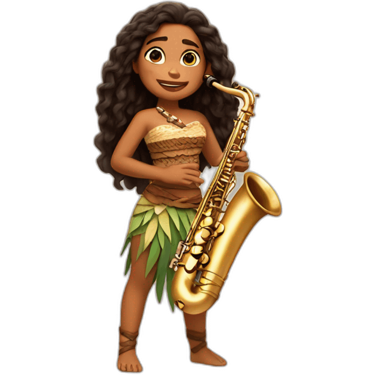 Moana who's playing saxophone emoji