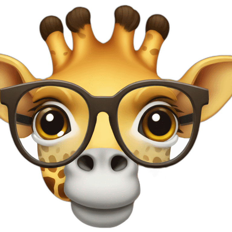 giraffe face wearing glasses emoji