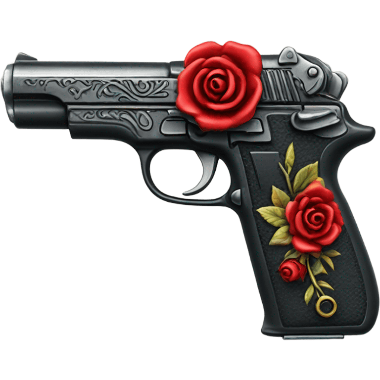 Red rose pistol  emoji