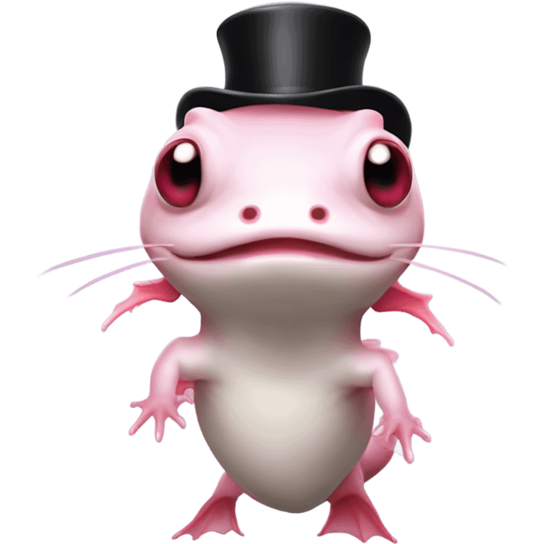 Axolotl with a top hat emoji