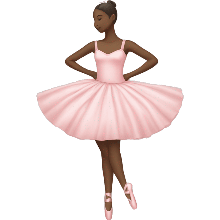 Soft pink ballerina dress with ribbon emoji