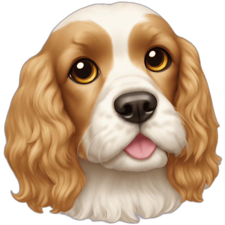 Cocker spaniel shitzu mix with a halo emoji