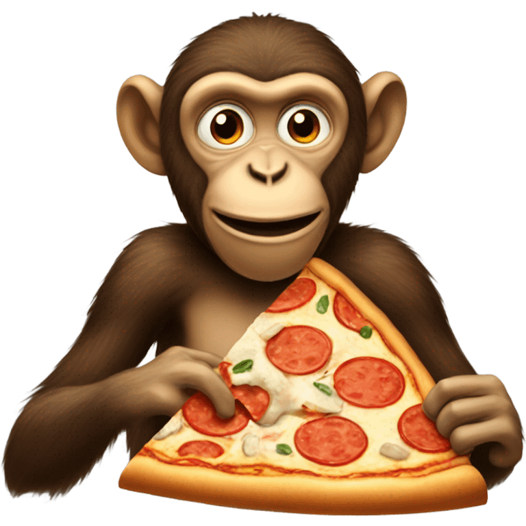 Monkey eating pizza emoji