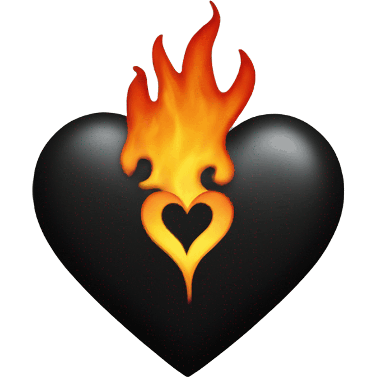 black heart with flames emoji