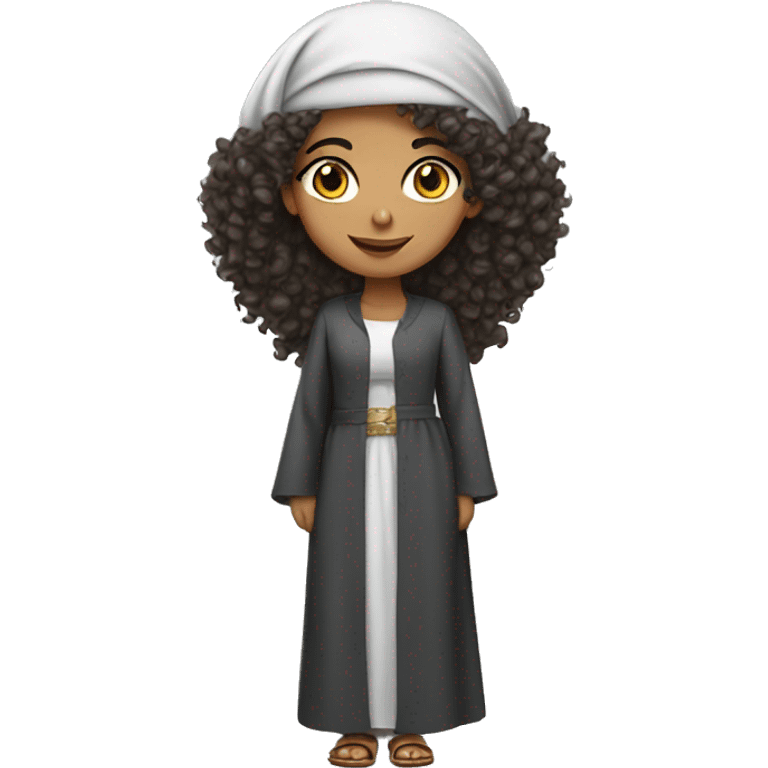 arab girl with curly hair  emoji