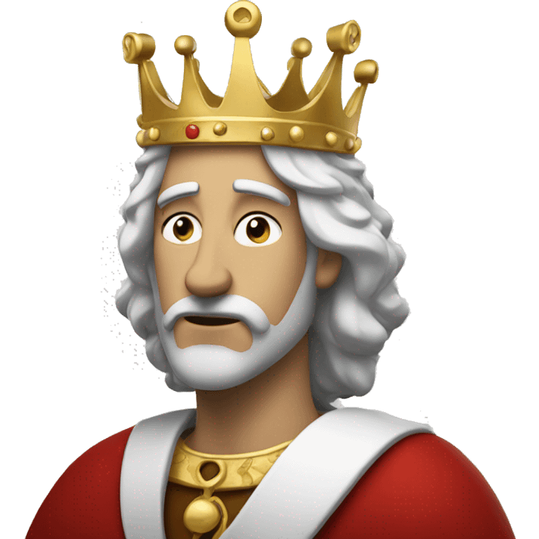 white king with crown and Question mark in background  emoji