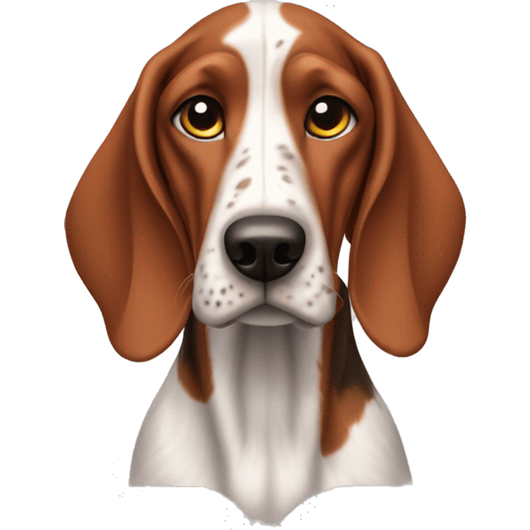 Redtick coonhound with only red and white ticking. No black marks  emoji