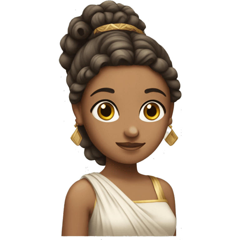 girl with ancient greek hairstyle and dress emoji