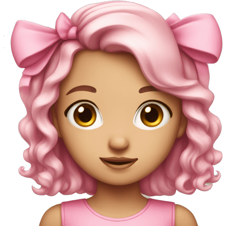 pink cute girl with a bow emoji