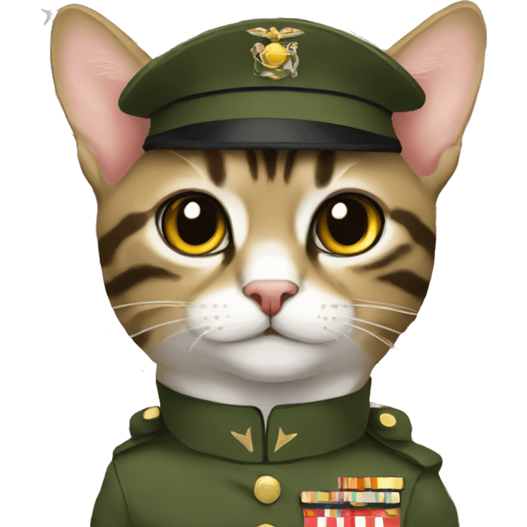 military cat marines emoji