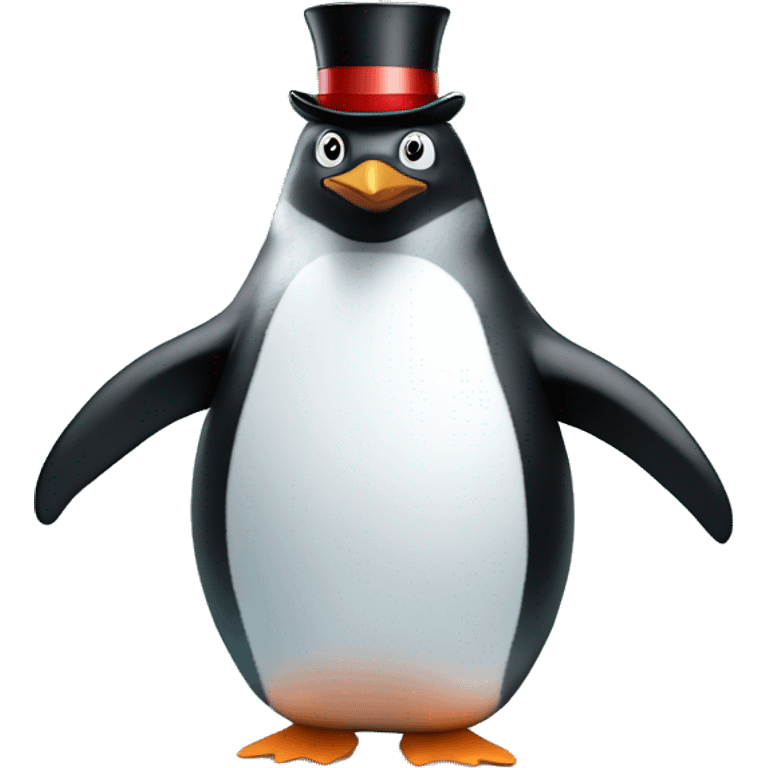 penguin with tophat on an iceberg emoji