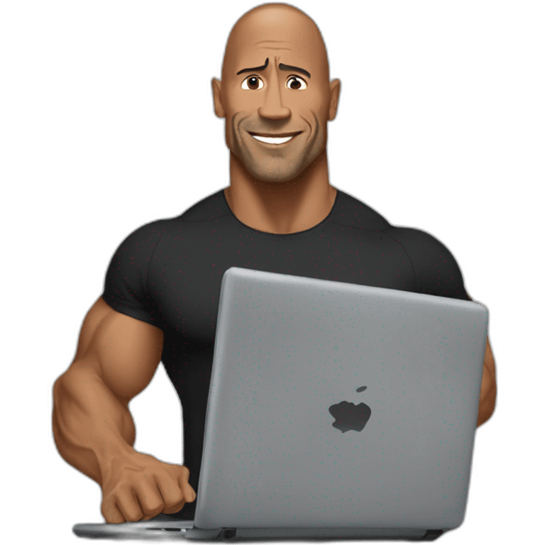 the rock handing laptop emoji